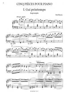 Fünf Stücke für Klavier von Mel Bonis im Alle Noten Shop kaufen