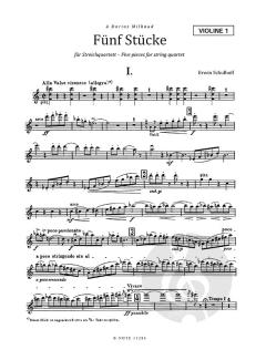 Fünf Stücke für Streichquartett von Erwin Schulhoff im Alle Noten Shop kaufen (Stimmensatz)