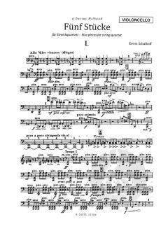 Fünf Stücke für Streichquartett von Erwin Schulhoff im Alle Noten Shop kaufen (Stimmensatz)