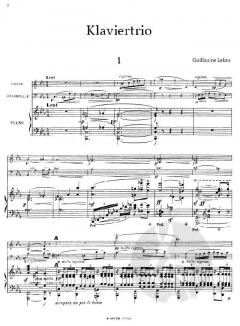 Klaviertrio c-Moll von Guillaume Lekeu 
