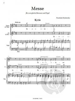 Messe für zwei gleiche Stimmen und Orgel von Skuhersky, Frantisek Zdenek  