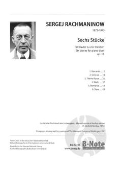 Sechs Stücke für Klavier zu vier Händen op.11 von Sergei Rachmaninow im Alle Noten Shop kaufen
