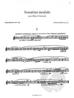 Sonatine modale für Flöte und Klarinette op.155 von Charles Koechlin 