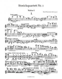 Streichquartett Nr. 1 C-Dur op. 37 von Karol Szymanowski im Alle Noten Shop kaufen (Stimmensatz)