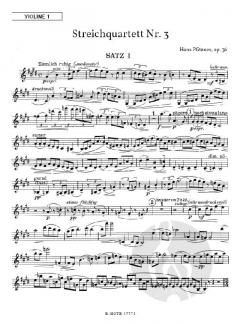Streichquartett Nr.3 cis-Moll op.36 von Hans Pfitzner im Alle Noten Shop kaufen (Stimmensatz)