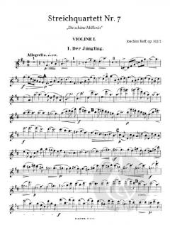 Streichquartett Nr.7 D-Dur 'Die schöne Müllerin' op.192/2 von Raff, Joseph Joachim im Alle Noten Shop kaufen (Stimmensatz)