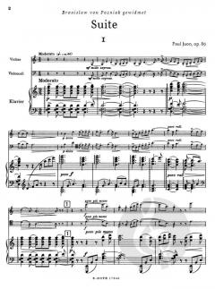 Suite für Violine, Violoncello und Klavier op.89 von Paul Juon 