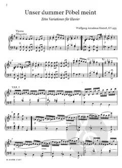 Variationen über 'Unser dummer Pöbel meint' von Wolfgang Amadeus Mozart 