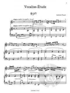 Vocalise-Etude für mittlere Stimme und Klavier von Gabriel Fauré 