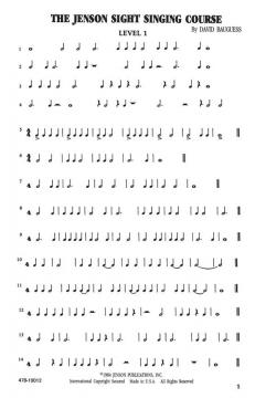 Jenson Sight Singing Course Vol. 1 (David Bauguess) 