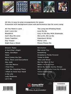 Really Easy Piano: The Beatles Collection 