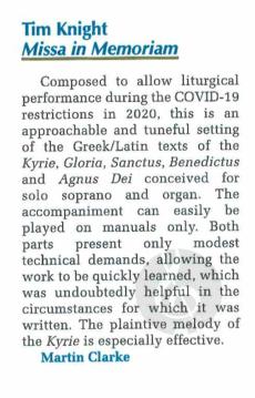 Missa in Memoriam von Tim Knight 