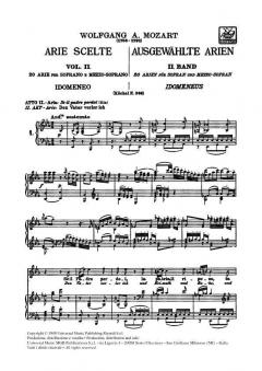 Ausgewählte Arien aus den Opern Band 2 von Wolfgang Amadeus Mozart 