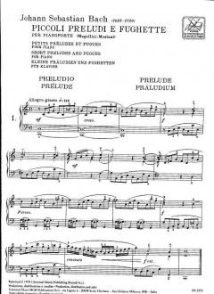 Kleine Präludien und Fugen von Johann Sebastian Bach 