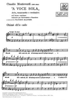 A Voce Sola Arie Canzonette e Recitative von Claudio Monteverdi 