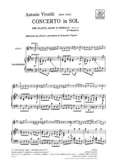 Concerto G Major Flute with Piano Reduction RV438 von Antonio Vivaldi 