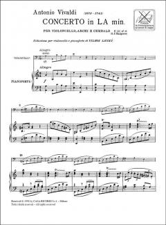 Concerto A Minor Violoncello With Piano Reduction RV418 Fiii#18 T244 von Antonio Vivaldi im Alle Noten Shop kaufen (Stimmensatz)