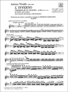 Winter from the Four Seasons Flute Piano Reduction RV297 von Antonio Vivaldi 