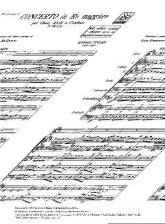 Concerto D Major Oboe Strings Continuo RV453 Score Fvii#10 T279 (Antonio Vivaldi) 