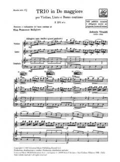 Sonata C Major Violin Lute Continuo RV82 FXVI#3 T63 (Antonio Vivaldi) 