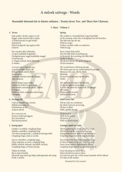 Werke für Kinder- und Frauenchor von Béla Bartók 