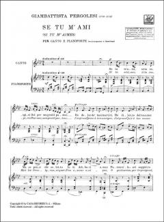 Se Tu M'ami Medium Voice Piano Italian von Giovanni Battista Pergolesi 