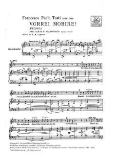 Vorrei Morire! Soprano Or Tenor And Piano Italian von Francesco Paolo Tosti 