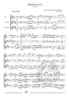 Serenade 3 KV 439b von Wolfgang Amadeus Mozart 