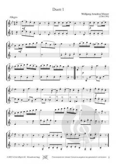 12 kleine Duette KV 487 von Wolfgang Amadeus Mozart 