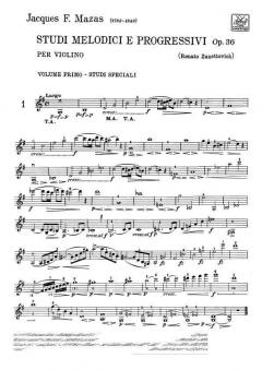 Studi Melodici e Progressivi Op. 36 Vol. 1 von Jacques-Féréol Mazas 