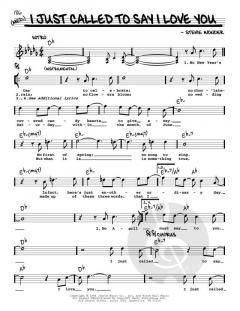 I Just Called To Say I Love You von Stevie Wonder 