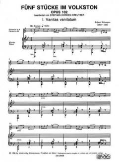 5 Stücke im Volkston op. 102 von Robert Schumann 