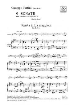 6 Sonate Violin Piano Six Sonatas von Guiseppe Tartini im Alle Noten Shop kaufen