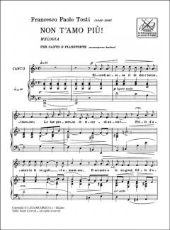 Non T'amo Piu'! Medium Voice Piano von Francesco Paolo Tosti 