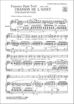 Chanson de L'adieu Low Voice Piano von Francesco Paolo Tosti 