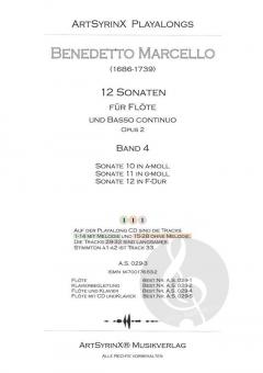 12 Sonaten op. 2 - Band 4 (Sonaten 10-12) von Benedetto Marcello 
