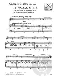 15 Vocalizzi, Op. 12 von Guiseppe Concone 