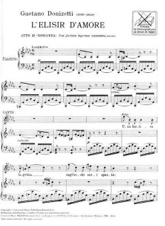 Una Furtiva Lagrima Tenor Piano Italian L'elisir D Amore Act2 von Gaetano Donizetti 