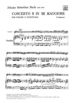Concerto For Violin In E Major With Piano Reduction BWV1042 von Johann Sebastian Bach im Alle Noten Shop kaufen