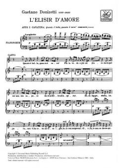 Quanto e Bella Quanto A Cara Tenor/Piano It From L Elisir D'amore 