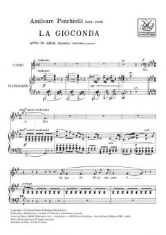 Suicidio Soprano Piano From La Gioconda Act4 Italian von Amilcare Ponchielli 