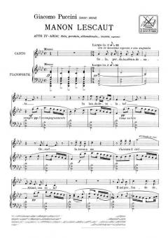 Sola Perduta S/pno It Abandonata From Manon Lescaut Act4 