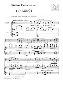 Tanto Amore Segreto Soprano Piano From Turandot Act3 Italian von Giacomo Puccini 