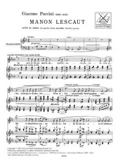 In Quelle Trine Morbide Soprano Piano From Manon Lescaut von Giacomo Puccini 