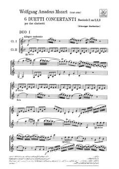 6 Concert Duets Vol. 1 Nos 1-3 von Wolfgang Amadeus Mozart 