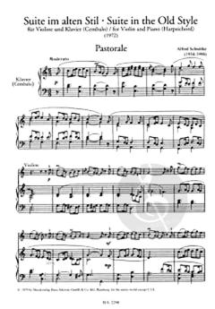 Suite im alten Stil von Alfred Schnittke für Violine und Klavier (Cembalo) im Alle Noten Shop kaufen