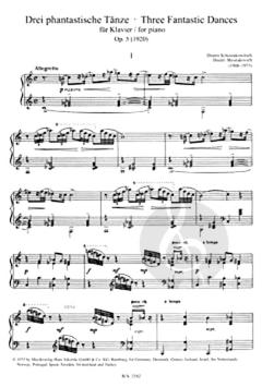 3 fantastische Tanze Op.5 von Dmitri Schostakowitsch für Klavier im Alle Noten Shop kaufen