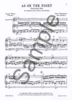 As On The Night Soprano And Piano No.1b Christmas Ode From Triptych von Alan Hovhaness 