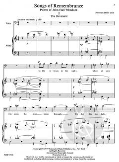 Songs Of Rememberance Voice And Piano von Norman Dello Joio 