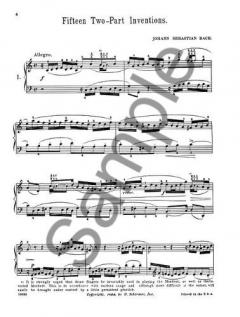Two And Three Part Inventions For The Piano von Johann Sebastian Bach 
